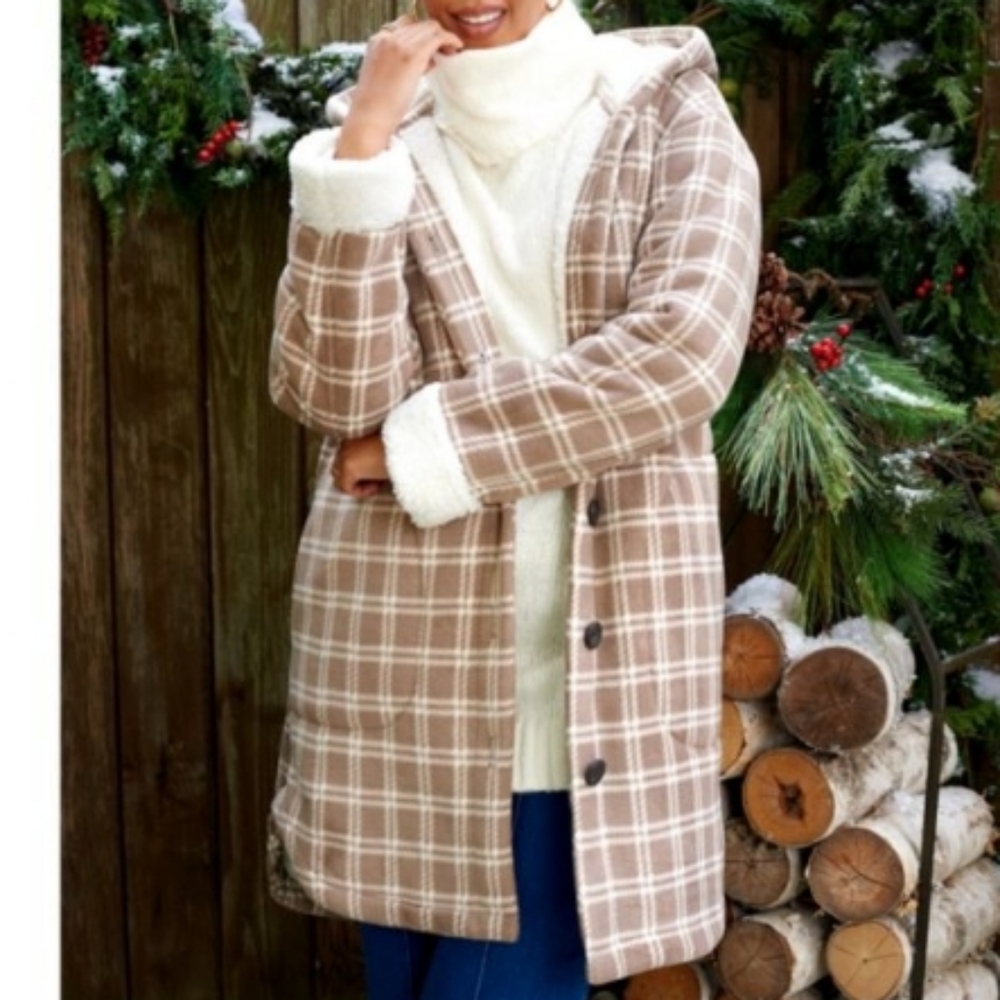 Centigrade Bonded Sherpa Lined Plaid Jacket. Brand new. Never worn. - Picture 4 of 13